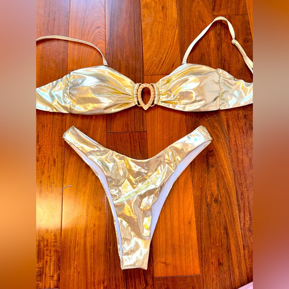 Adorable gold bikini! Worn once!